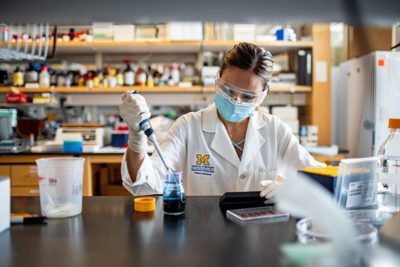 woman researcher working in a lab