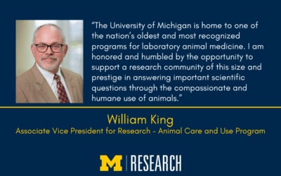 William King to lead U-M’s animal care, compliance programs