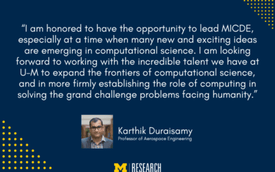 Duraisamy to lead Michigan Institute for Computational Discovery and Engineering