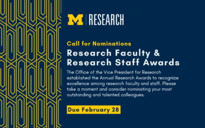 OVPR is seeking nominations for its annual research staff and research faculty awards