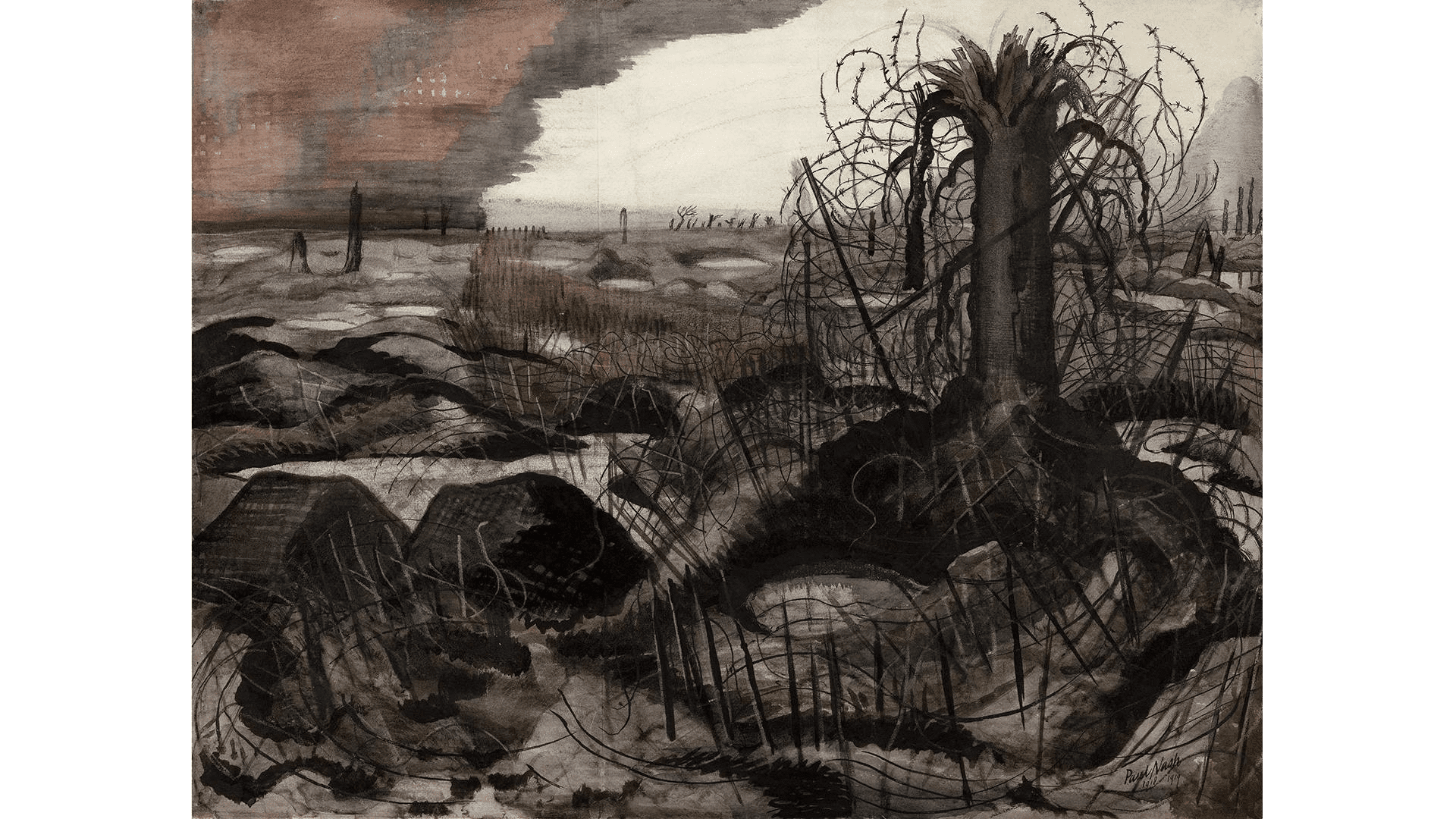 Wire, Paul Nash, 1918. (Imperial War Museums, © IWM (Art.IWM ART 2705))